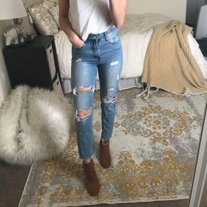 Distressed Mom jeans